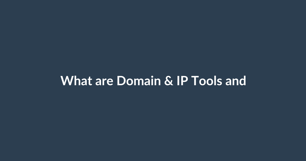 What are Domain & IP Tools and Why They Matter